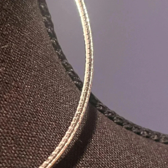 925 Sterling silver rhodium plated omega 16" .  14.07 g of silver! - Picture 5 of 16